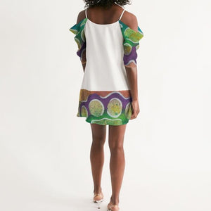 ANXIETY Open Shoulder A-Line Dress